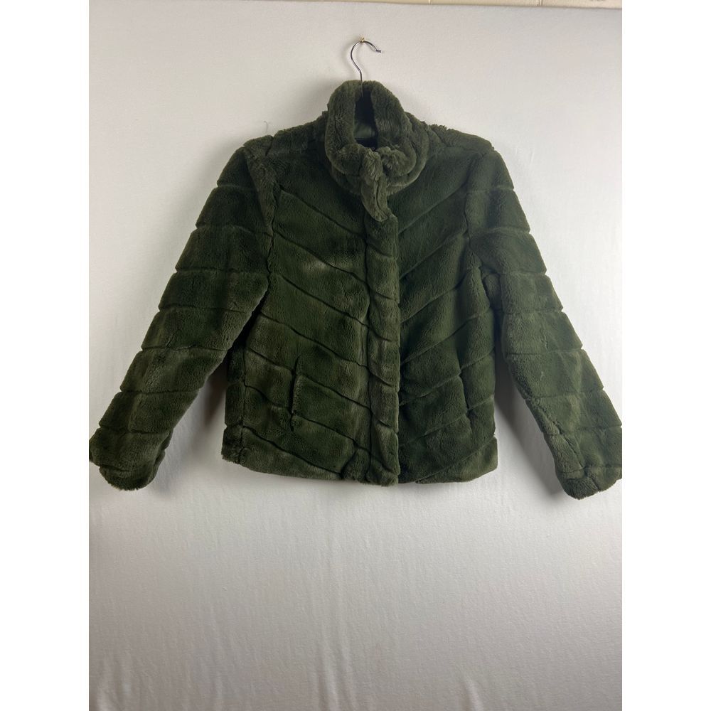Ci Sono Jacket Women's Medium Plush Faux Fur Quilted Jacket Cozy Winter Coat
